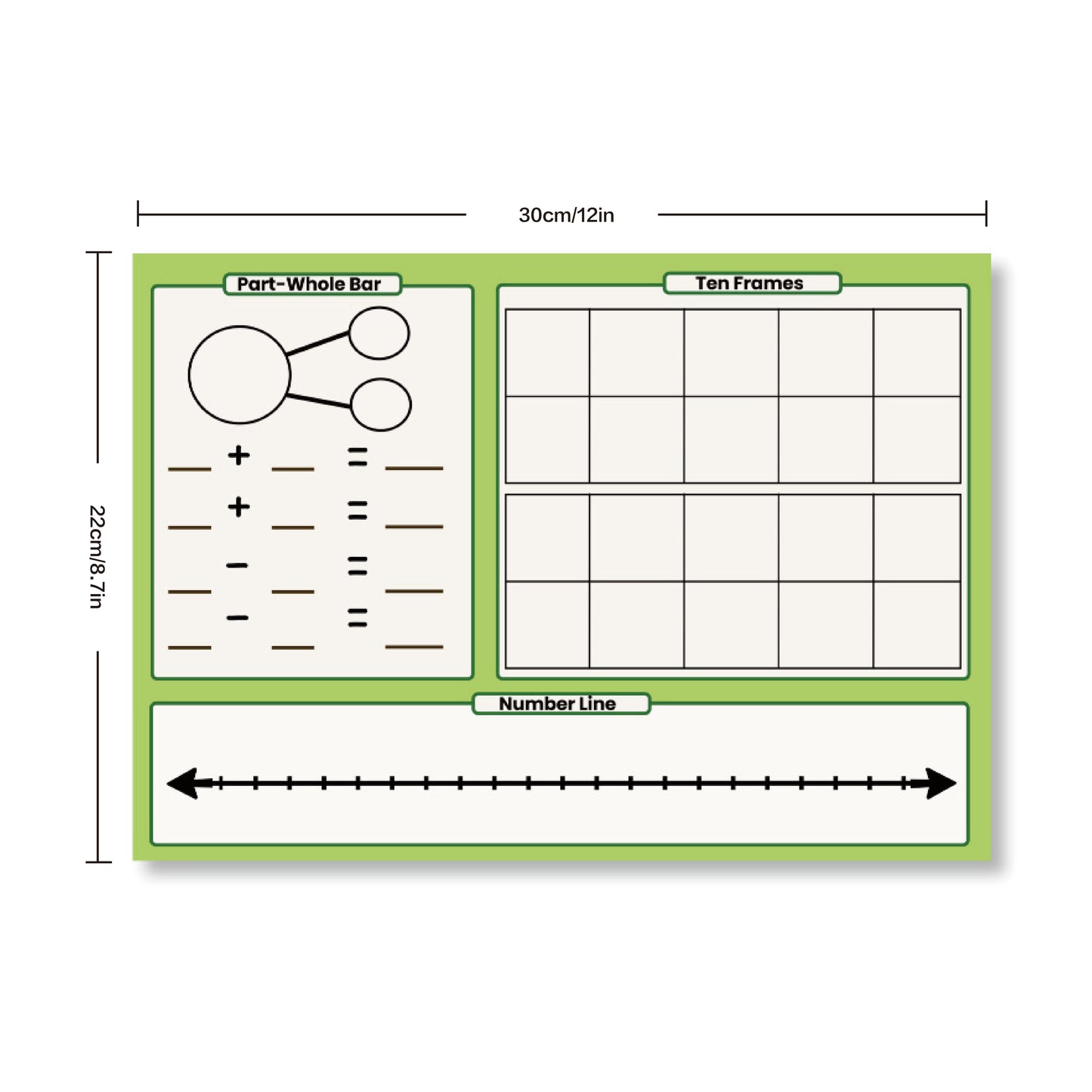 Practice Whiteboard - 100 Number Board & Ten-Frame (5 Pcs)