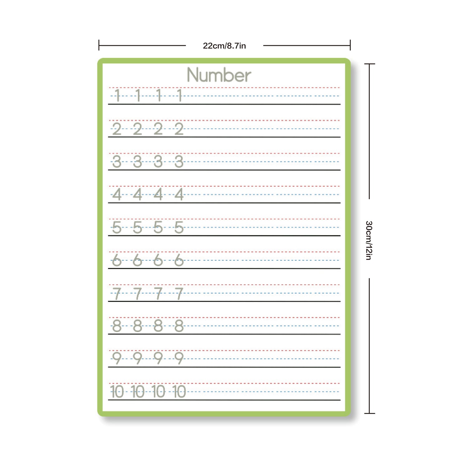 Practice Whiteboard - Number Tracing (5 Pcs)