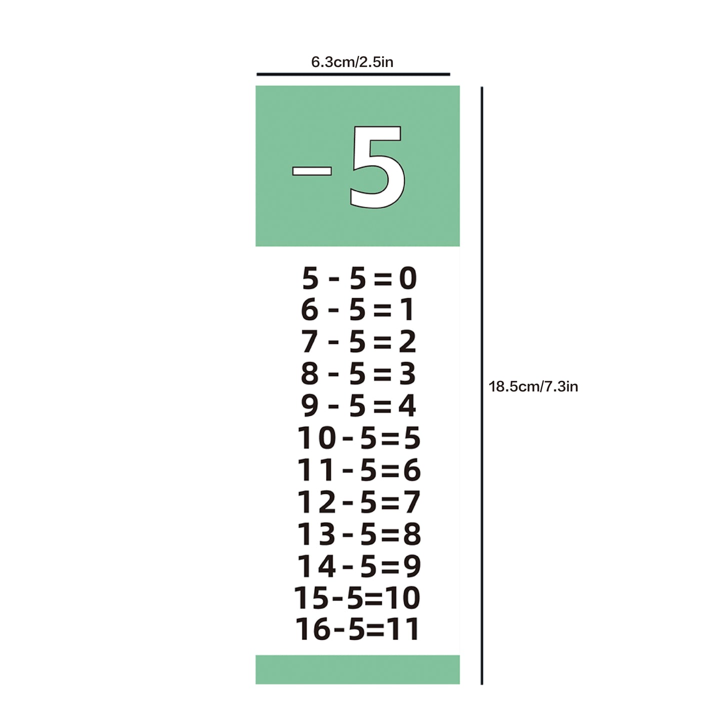 Subtraction Flash Cards