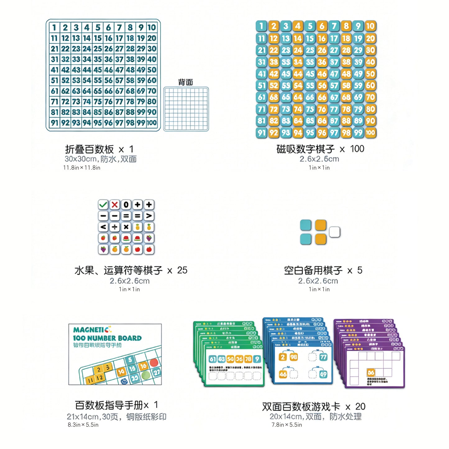 Magnetic Foam 100 Number Board + Magnetic Ten-Frame