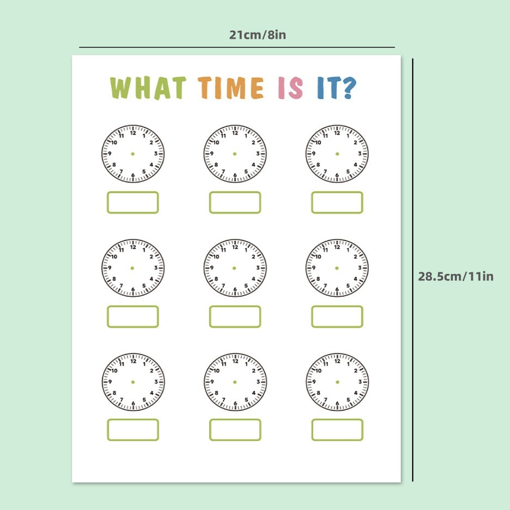 Practice Whiteboard - Time (5 Pcs)