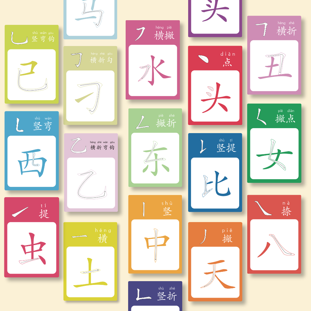 Chinese Character Stroke Cards