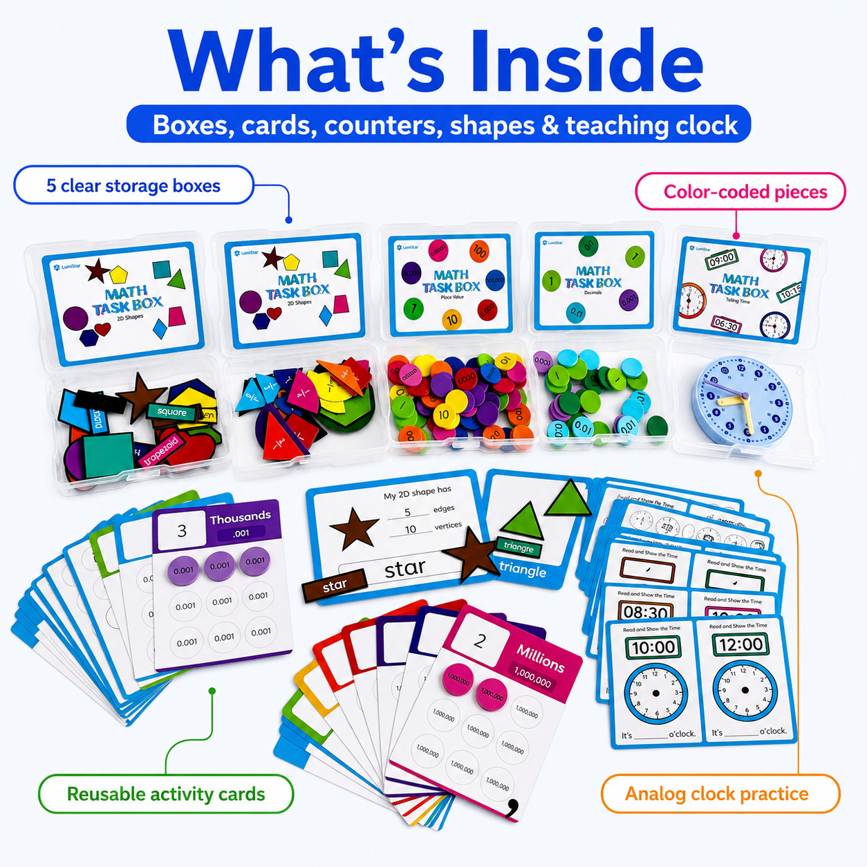 LumiStar Math Task Box Set – 5-in-1 Bundle