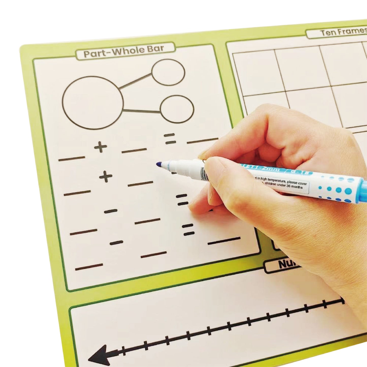 Practice Whiteboard - 100 Number Board & Ten-Frame (5 Pcs)
