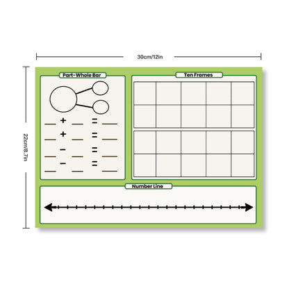 Practice Whiteboard - 100 Number Board & Ten-Frame (5 Pcs)