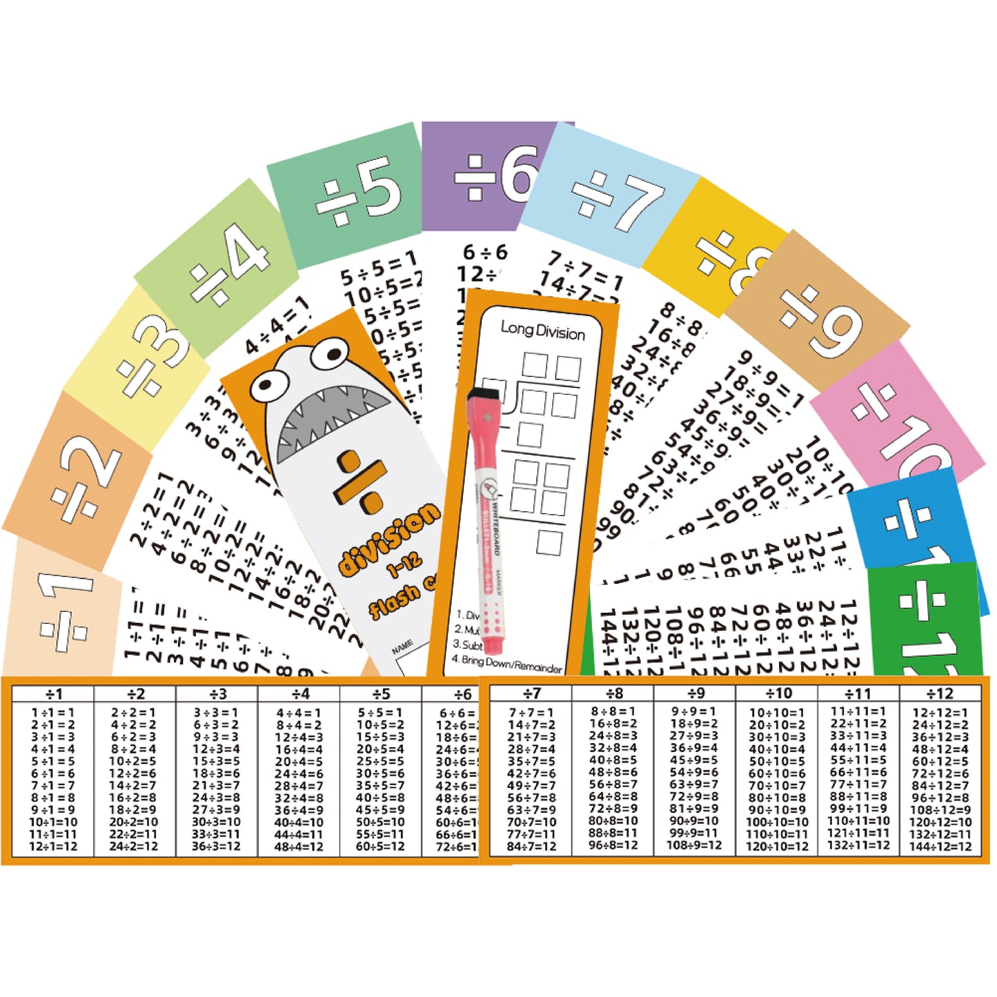 12×12 Division Flash Cards