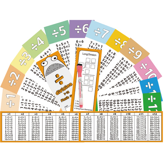 12×12 Division Flash Cards