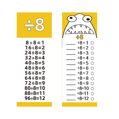 12×12 Division Flash Cards