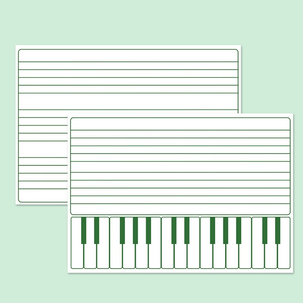 Practice Whiteboard - Music Notation (5 Pcs)
