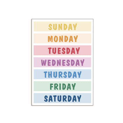 Educational Poster Size : 12 x 17"  (Weekday) (2 Pcs)
