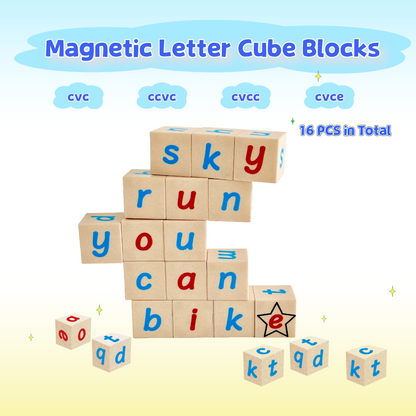 Magnetic Letter Cubes (16 Pcs/Set)