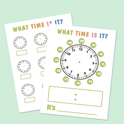 Practice Whiteboard - Time (5 Pcs)