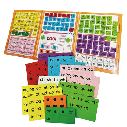 Large Phonics Magnetic Tiles + Word Building Folder
