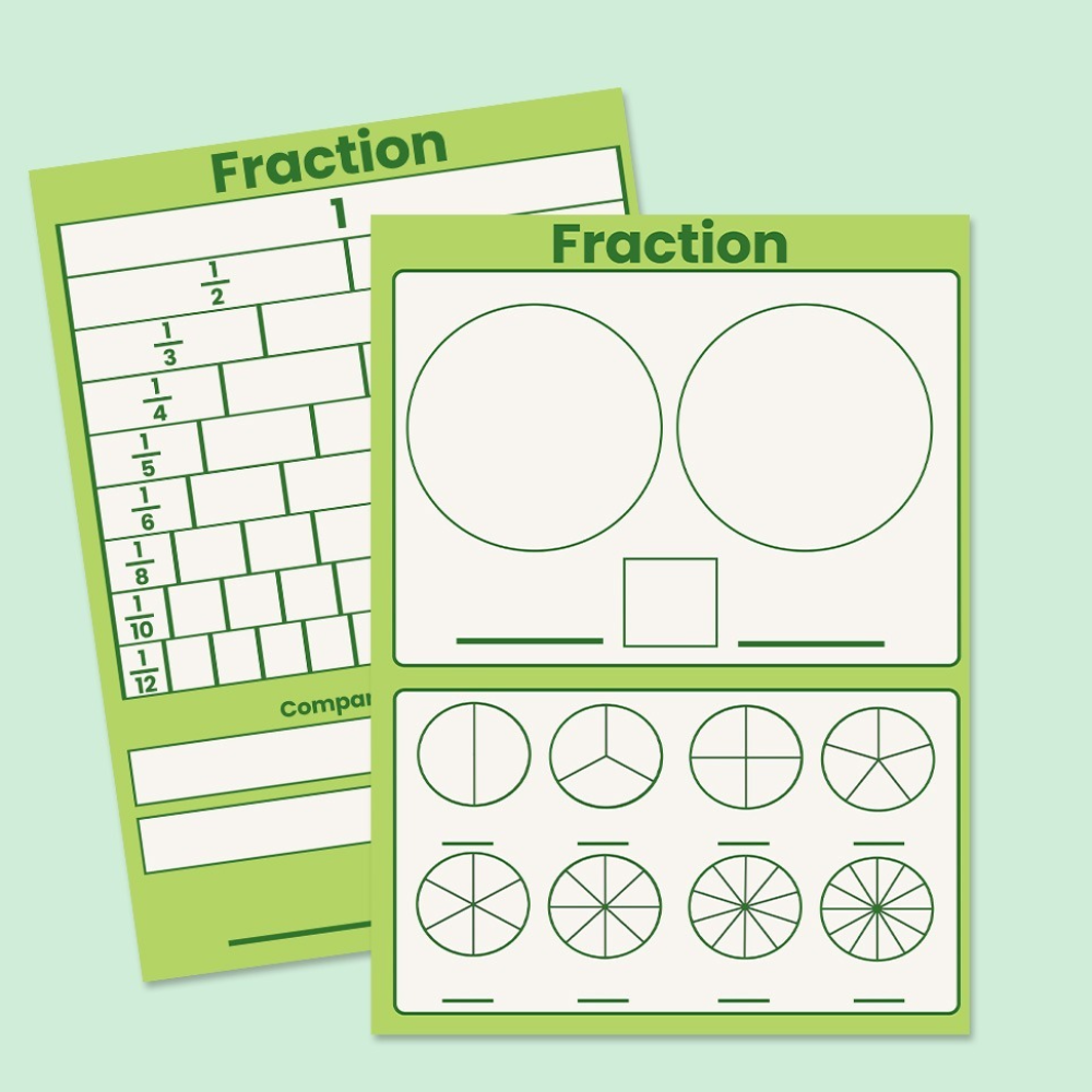 Practice Whiteboard - Fractions (5 Pcs)