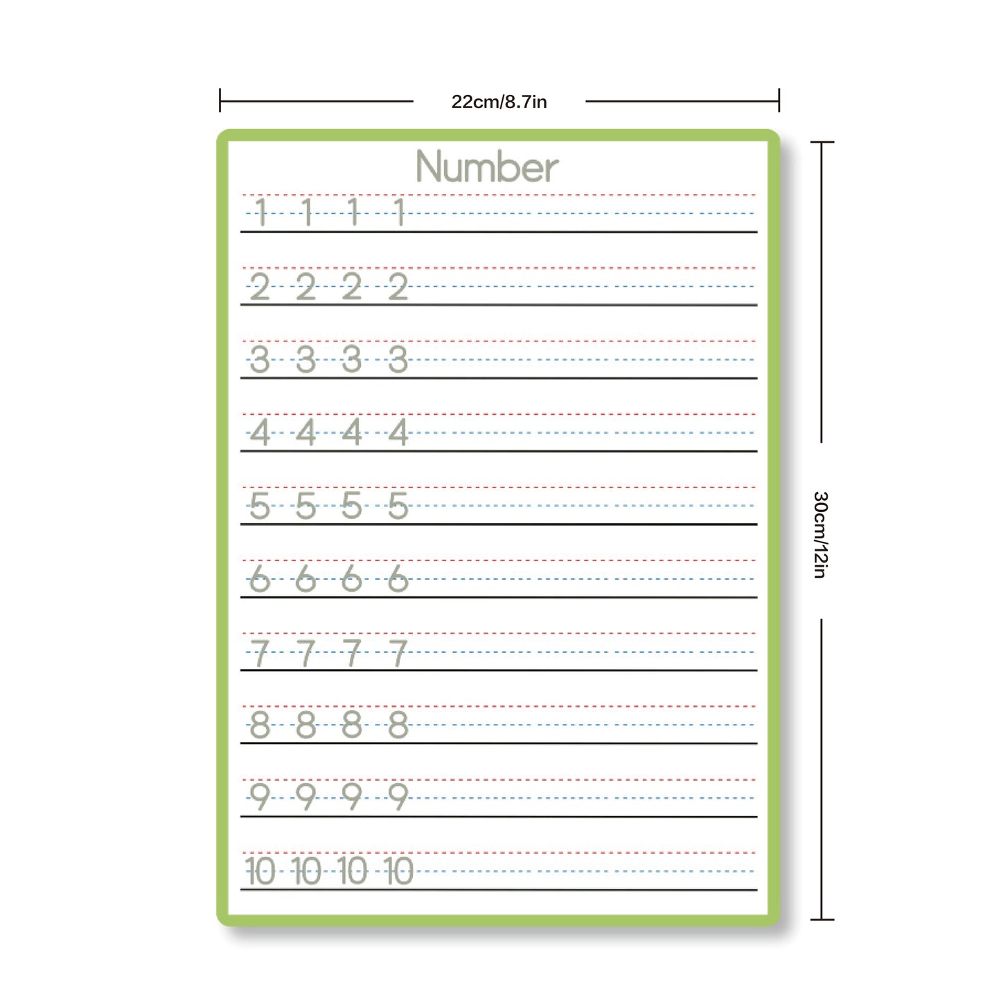 Practice Whiteboard - Number Tracing (5 Pcs)