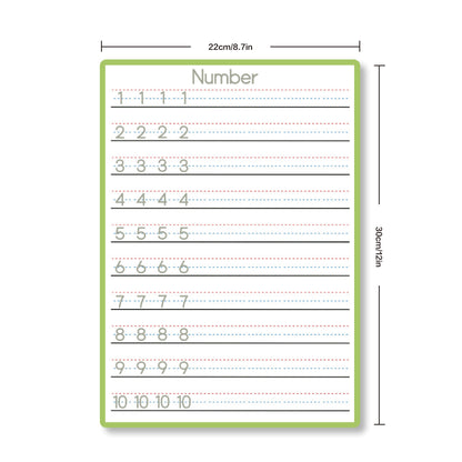 Practice Whiteboard - Number Tracing (5 Pcs)