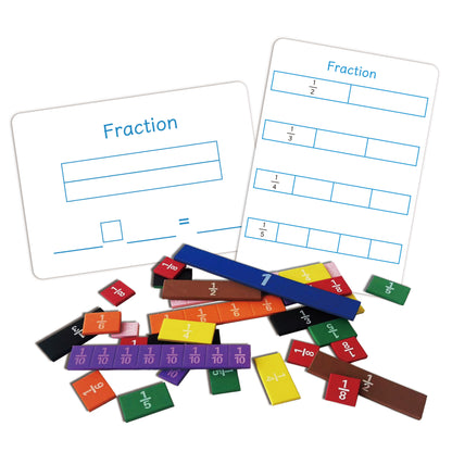 Fraction Tiles + Magnetic Whiteboards (2 Styles, 1 Unit Per Style)