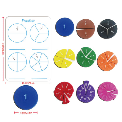 Fraction Circles + Magnetic Whiteboards (2 Styles, 1 Unit Per Style)