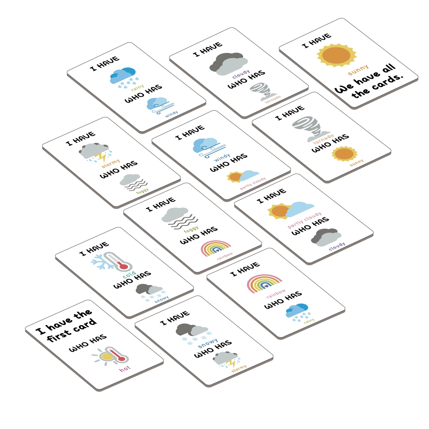 "I Have, Who Has" Cards - Weather