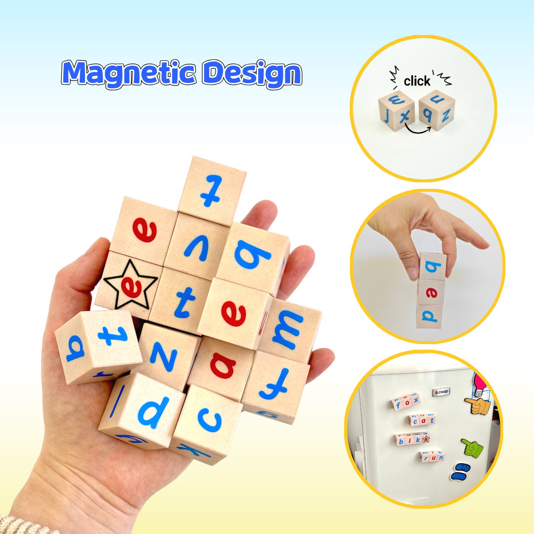 Magnetic Letter Cubes (16 Pcs/Set)