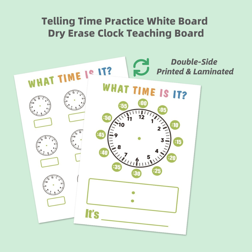 Practice Whiteboard - Time (5 Pcs)