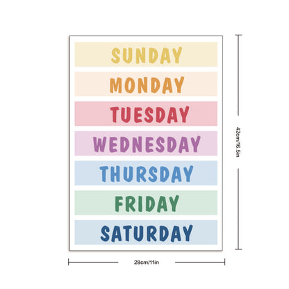 Educational Poster Size : 12 x 17"  (Weekday) (2 Pcs)