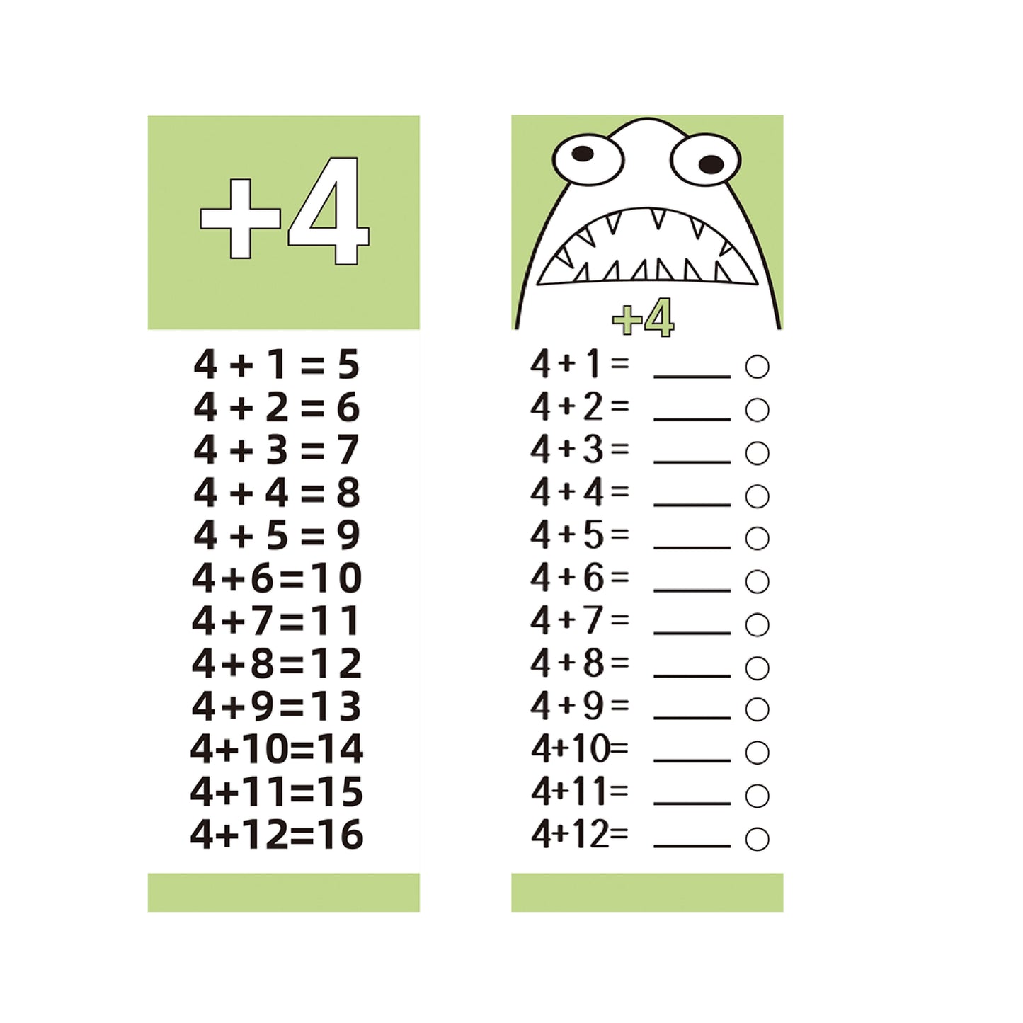 Addition Flash Cards