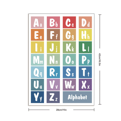 Educational Poster Size : 12 x 17" (Alphabet) (2 Pcs)
