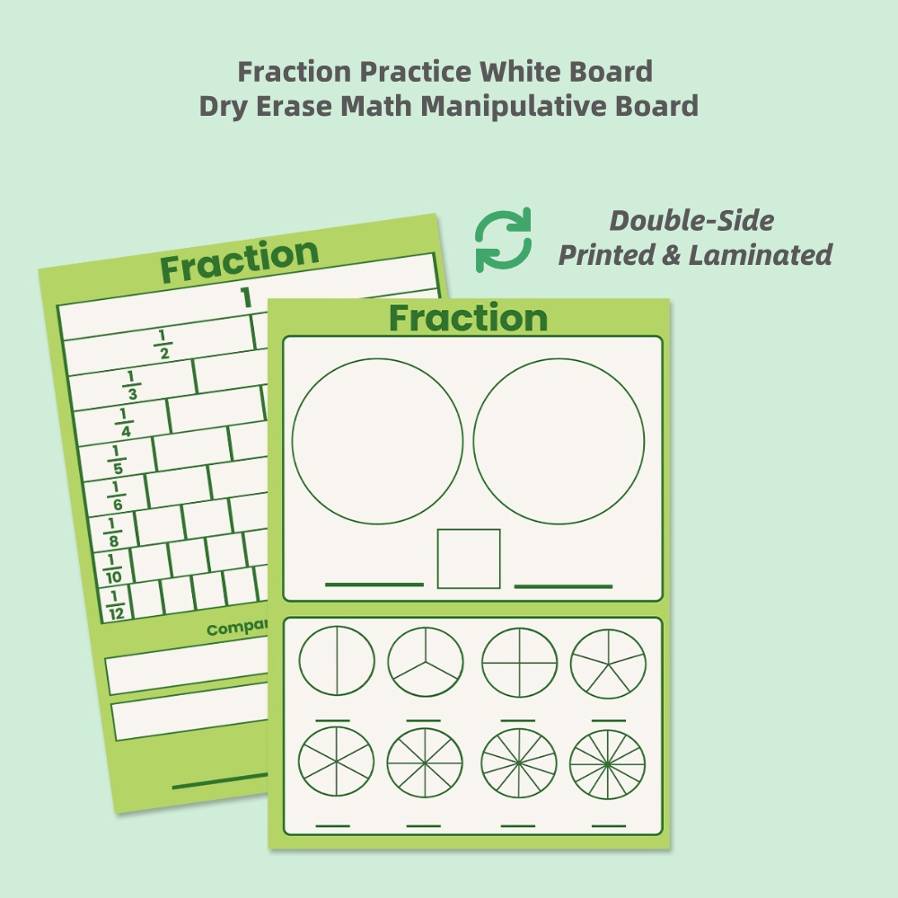 Practice Whiteboard - Fractions (5 Pcs)
