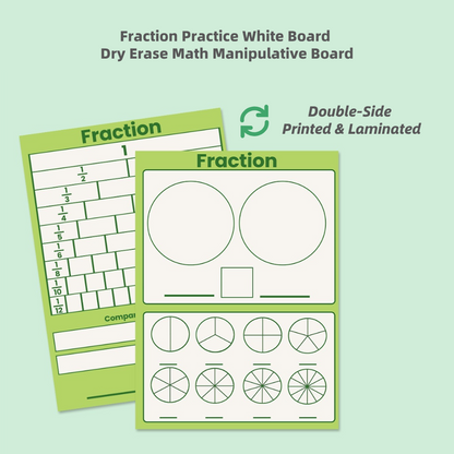 Practice Whiteboard - Fractions (5 Pcs)