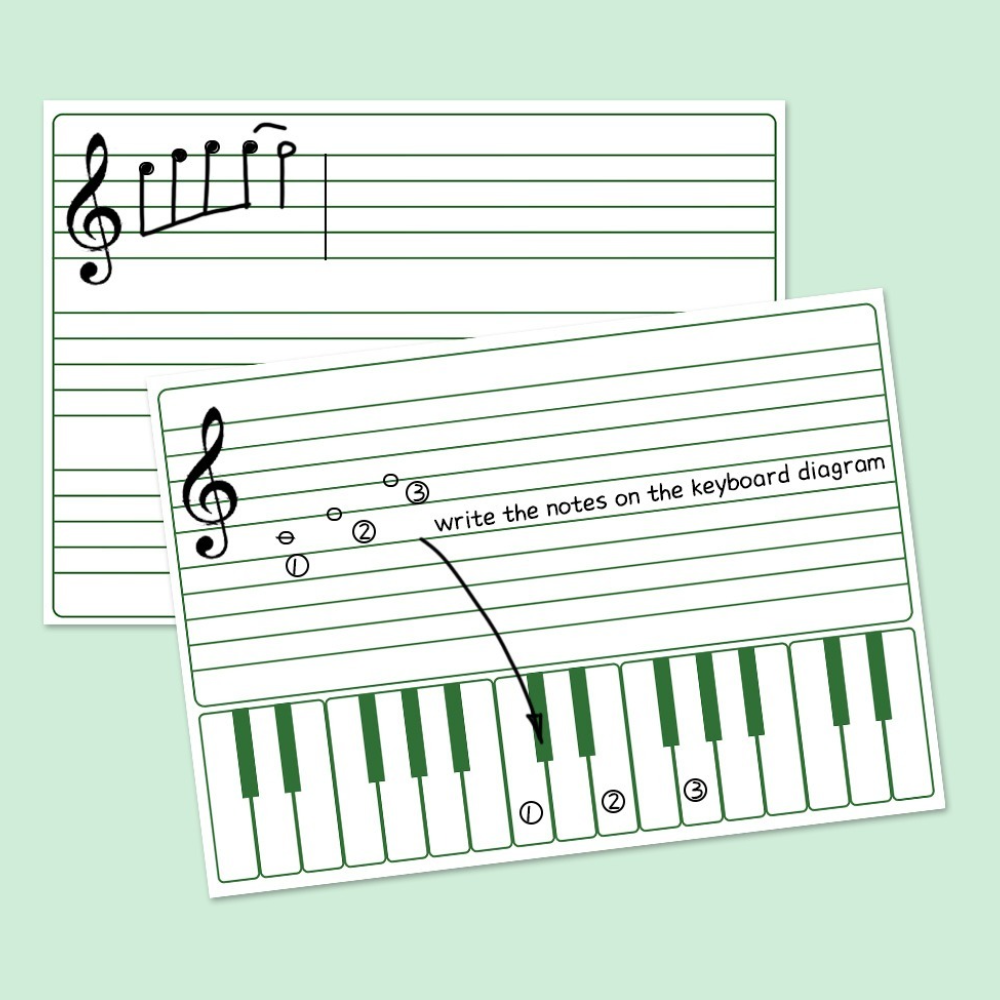 Practice Whiteboard - Music Notation (5 Pcs)