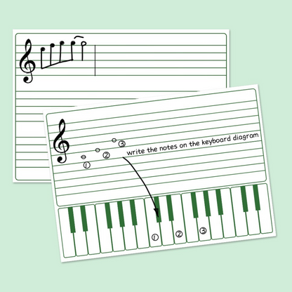 Practice Whiteboard - Music Notation (5 Pcs)