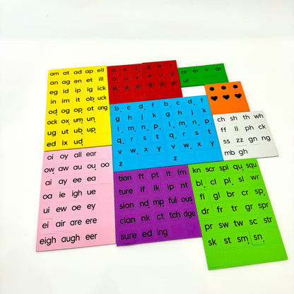 Phonics Magnetic Tiles Set (Tiles + Folder + Flash Cards)