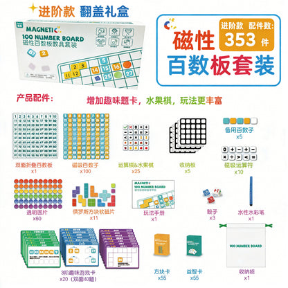 Magnetic Foam 100 Number Board + Magnetic Ten-Frame