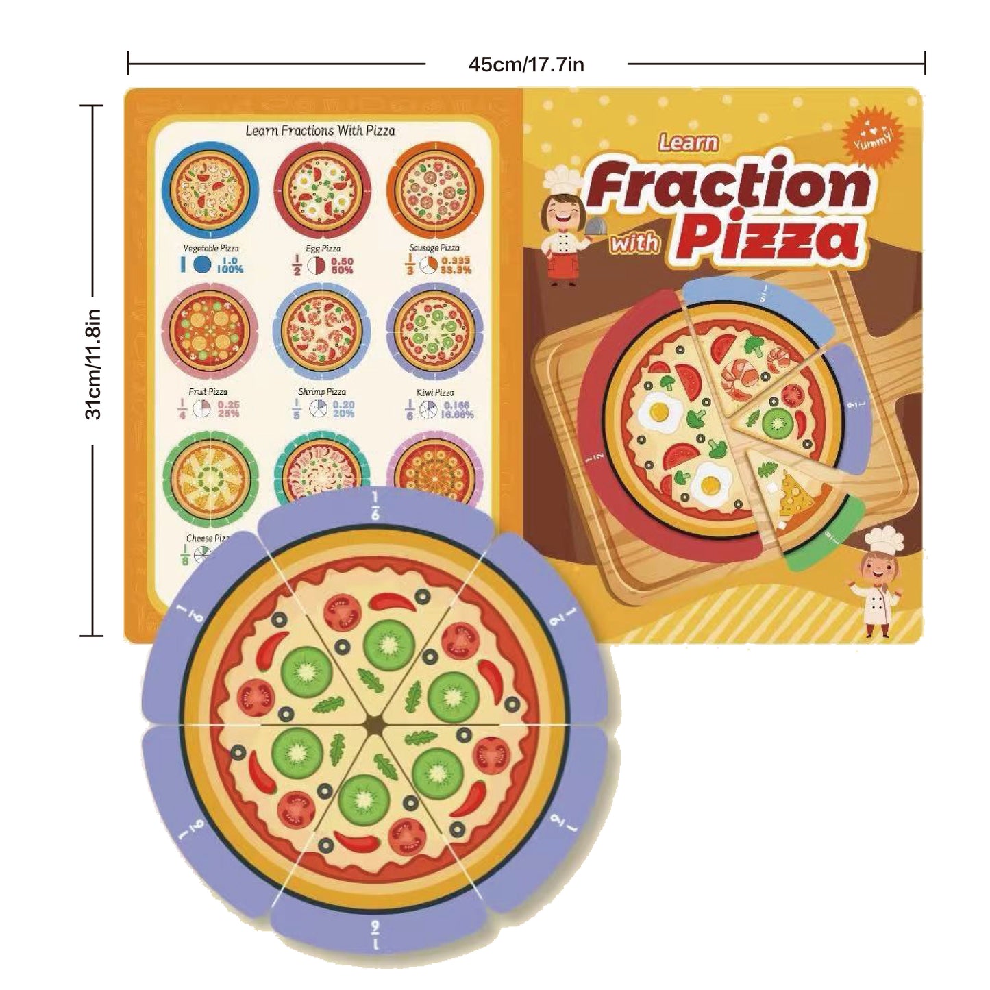 Pizza Fraction Set (Magnetic Tiles + Game Folder)
