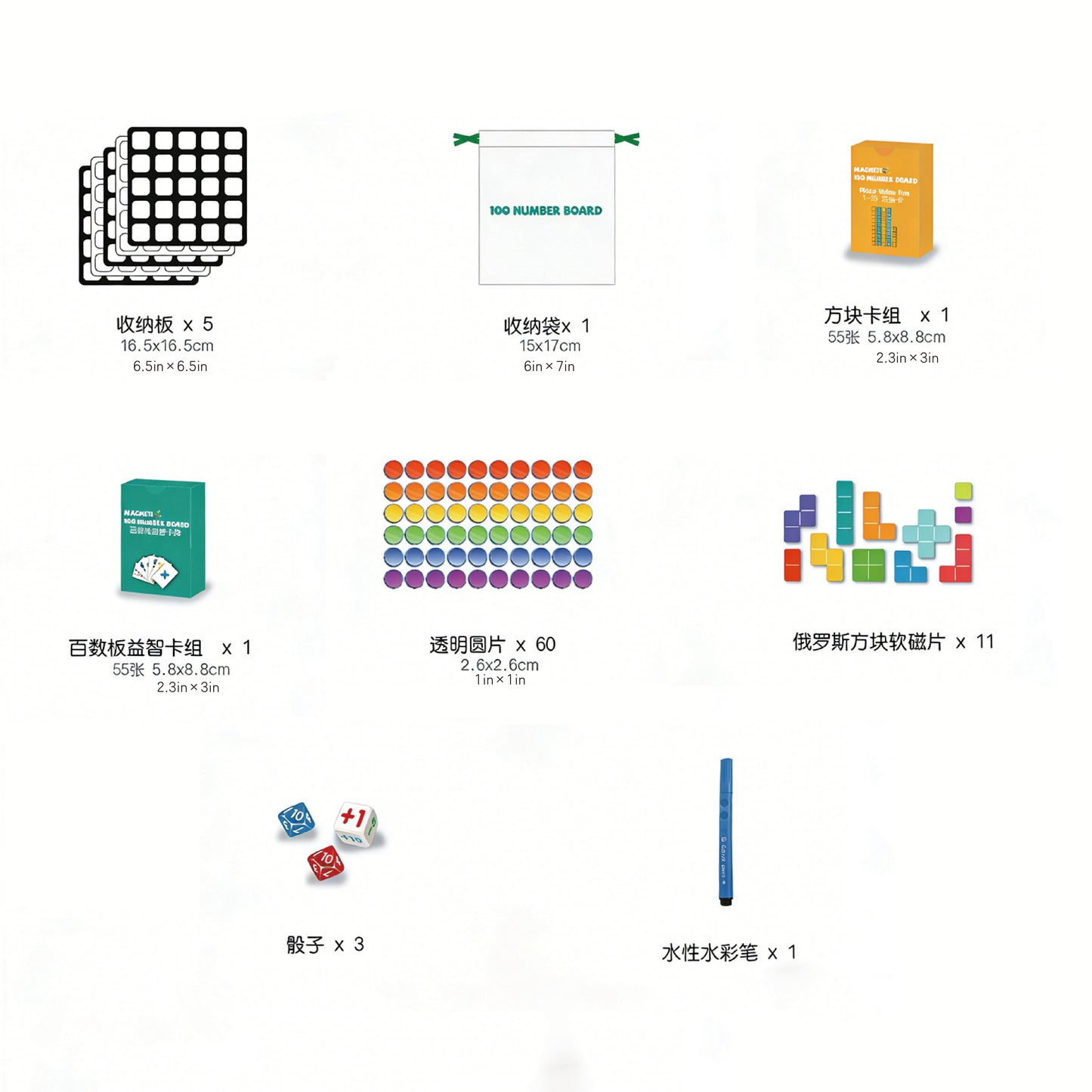 Magnetic Foam 100 Number Board + Magnetic Ten-Frame