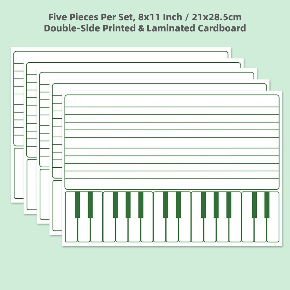 Practice Whiteboard - Music Notation (5 Pcs)