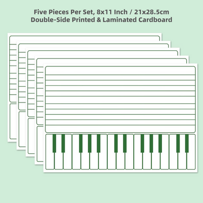 Practice Whiteboard - Music Notation (5 Pcs)