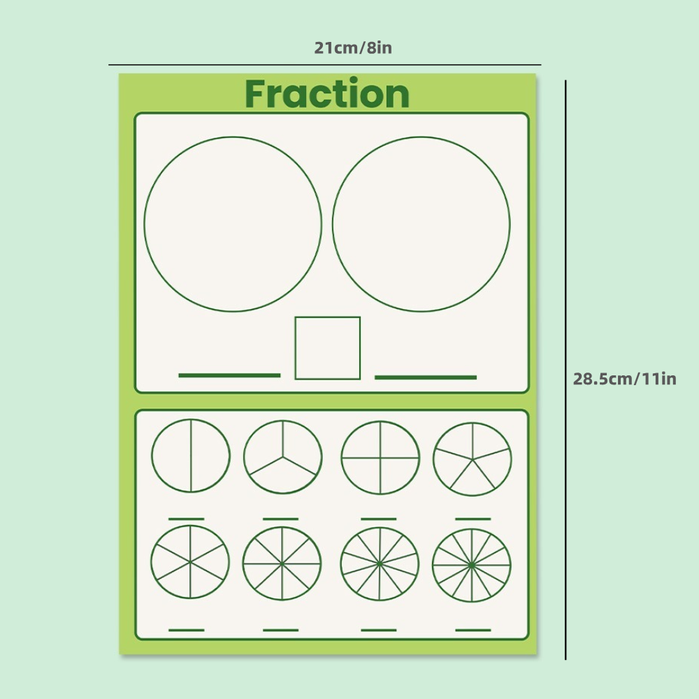 Practice Whiteboard - Fractions (5 Pcs)