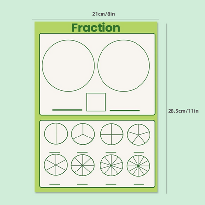 Practice Whiteboard - Fractions (5 Pcs)