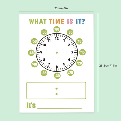 Practice Whiteboard - Time (5 Pcs)