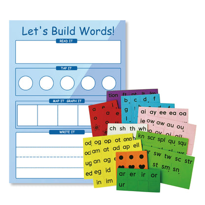 Large Phonics Magnetic Tiles + Word Building Non-Magnetic Poster